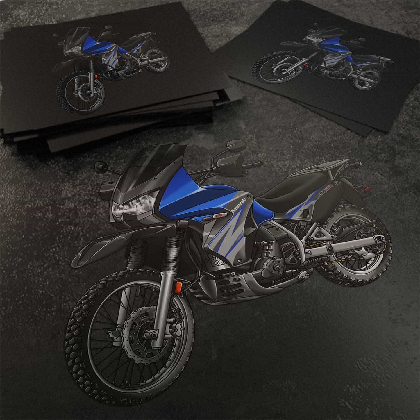 Kawasaki KLR 650 2008-10 Stickers - Set of 3 Motorcycle Decals for Riders