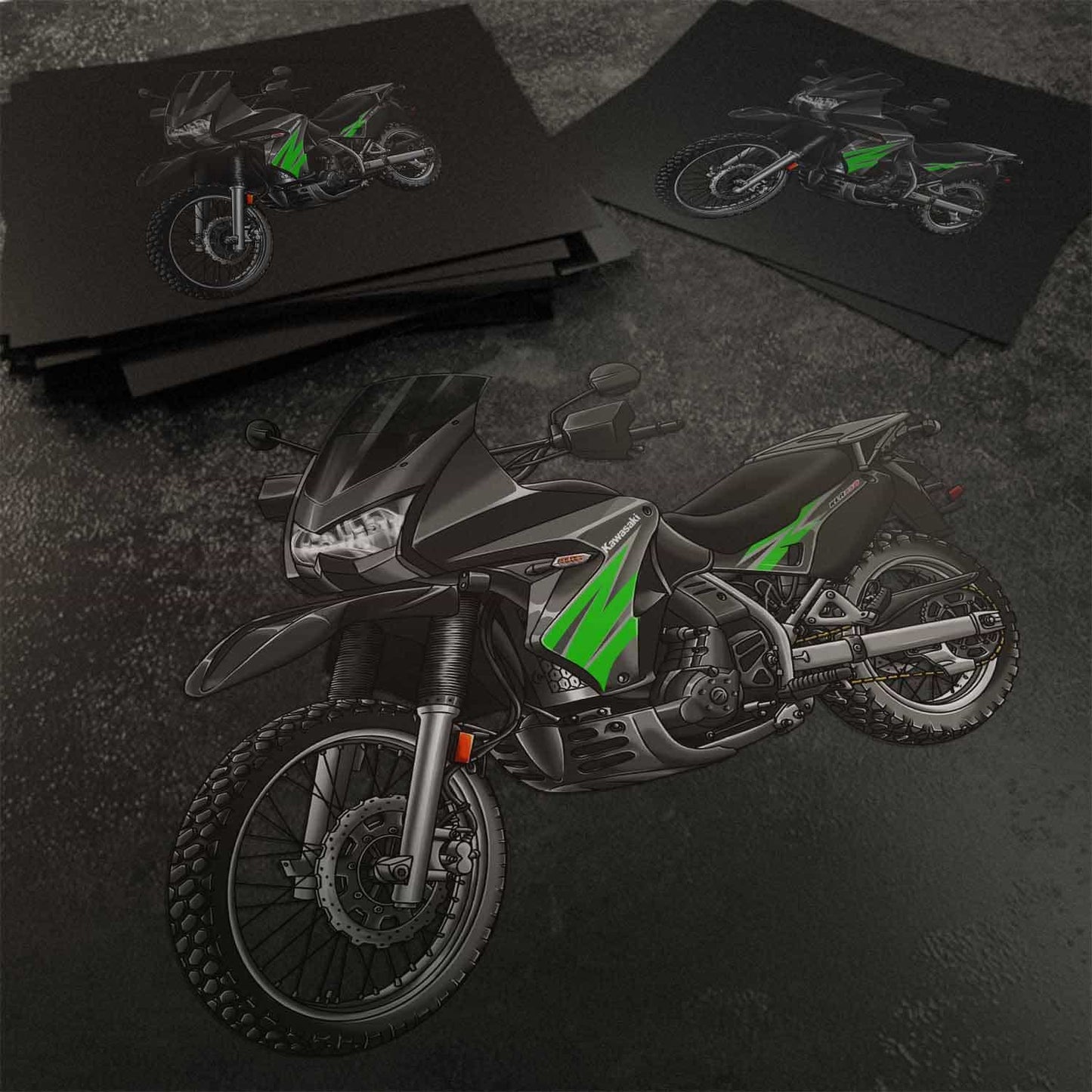 Kawasaki KLR 650 2008-10 Stickers - Set of 3 Motorcycle Decals for Riders