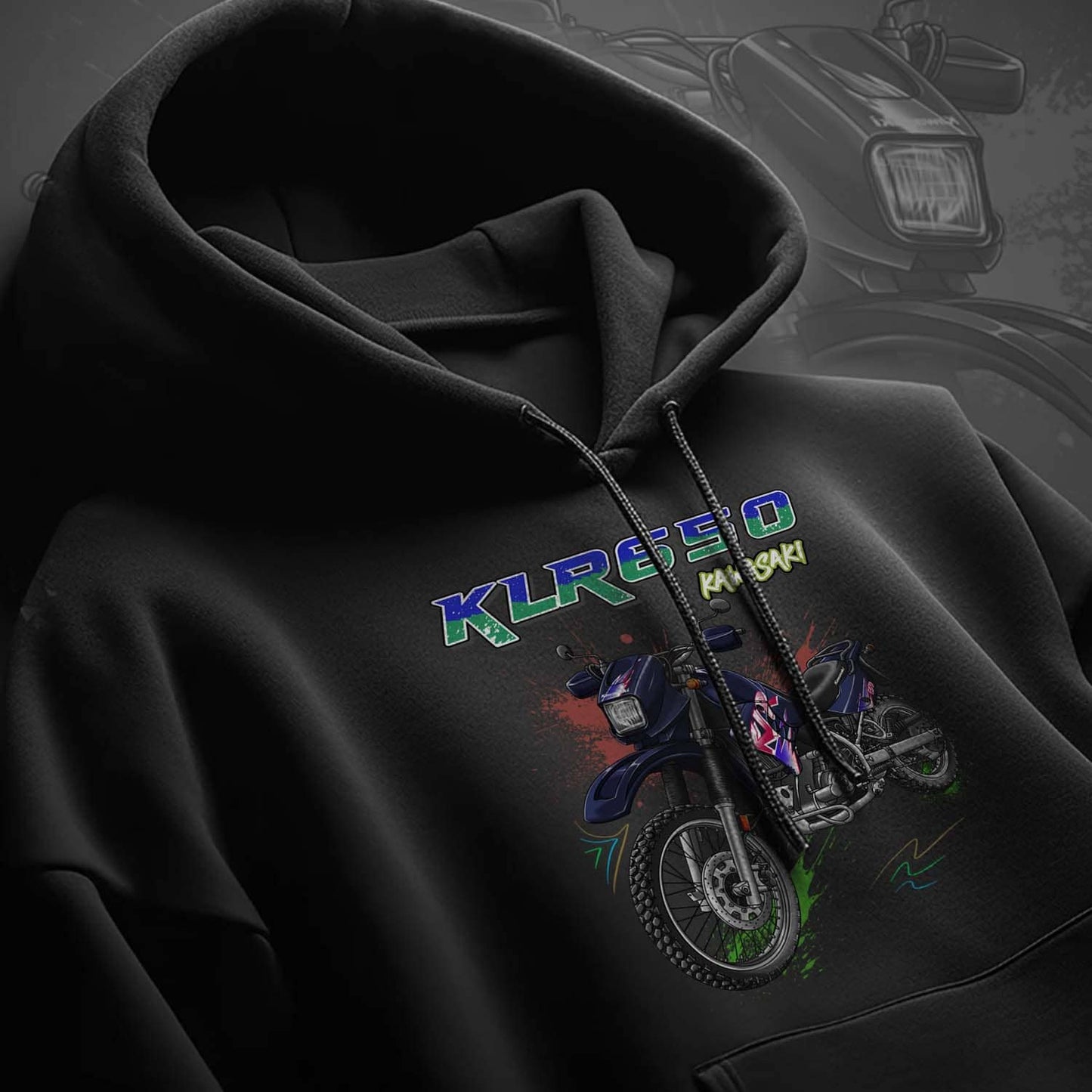 Kawasaki KLR 650 C Hoodie - Motorcycle Sweatshirt for Riders