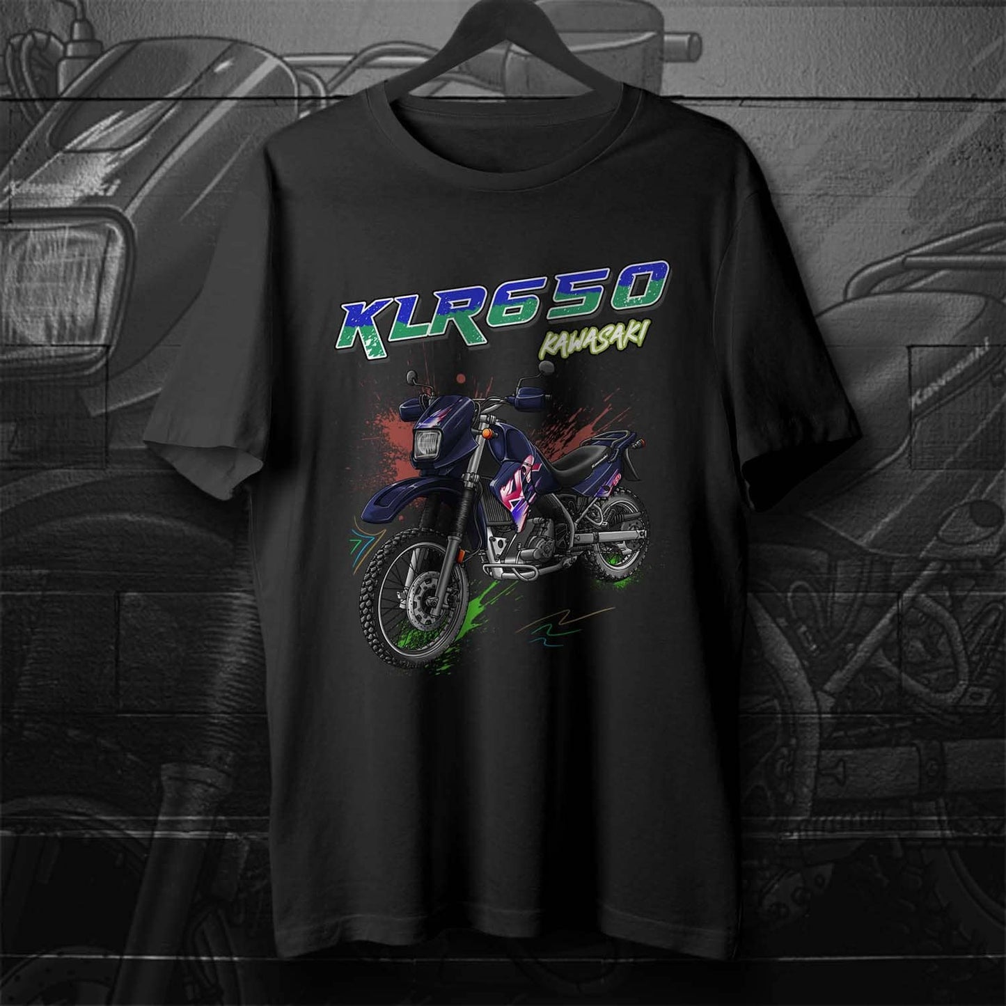 Kawasaki KLR 650 C T-Shirt - Motorcycle Tee Shirt for Riders