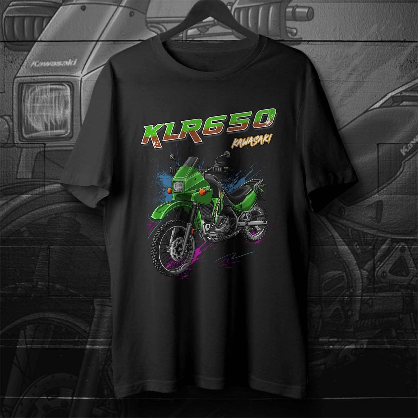 Kawasaki KLR 650 A 2004-07 T-Shirt - Motorcycle Tee Shirt for Riders