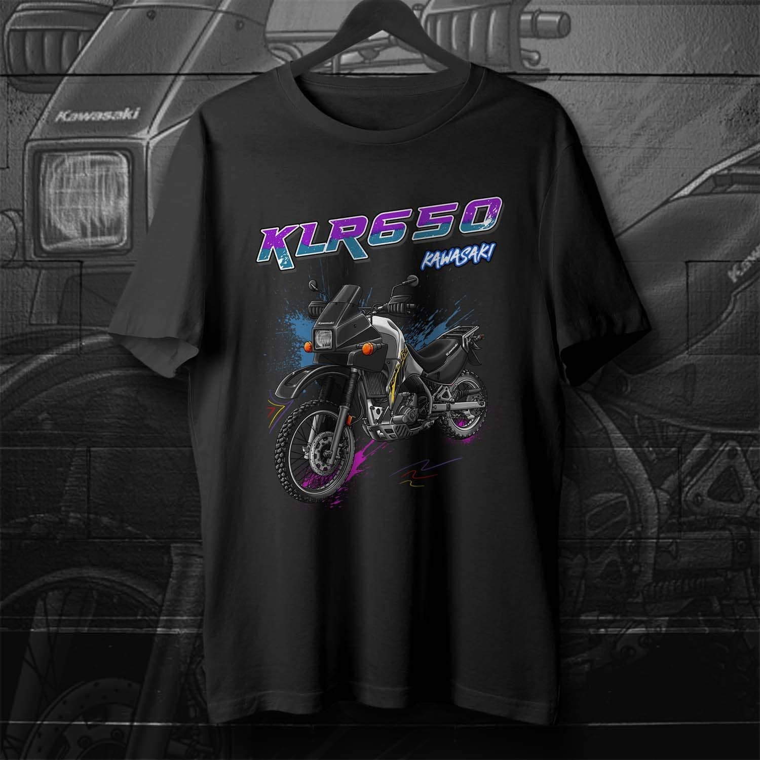 Kawasaki KLR 650 A 2004-07 T-Shirt - Motorcycle Tee Shirt for Riders