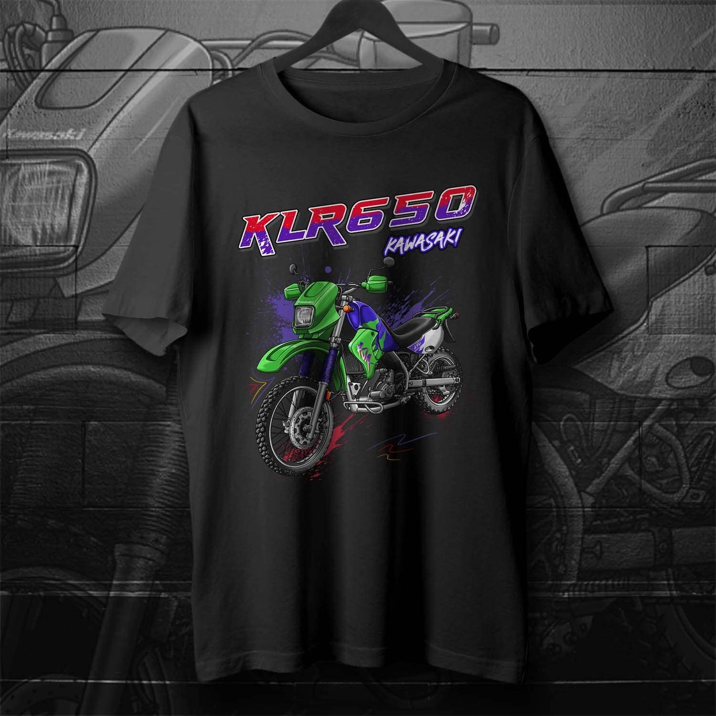Kawasaki KLR 650 C T-Shirt - Motorcycle Tee Shirt for Riders