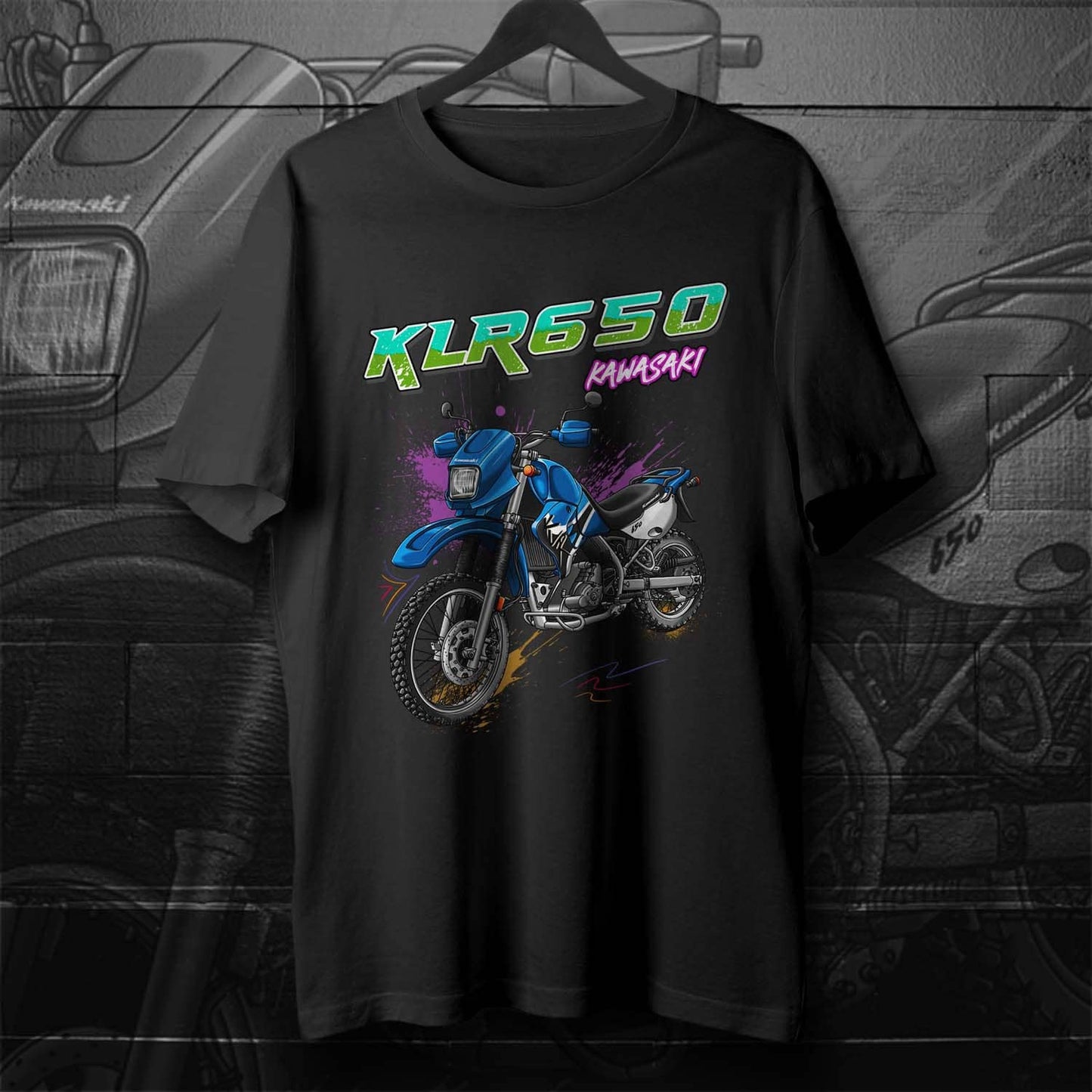 Kawasaki KLR 650 C T-Shirt - Motorcycle Tee Shirt for Riders