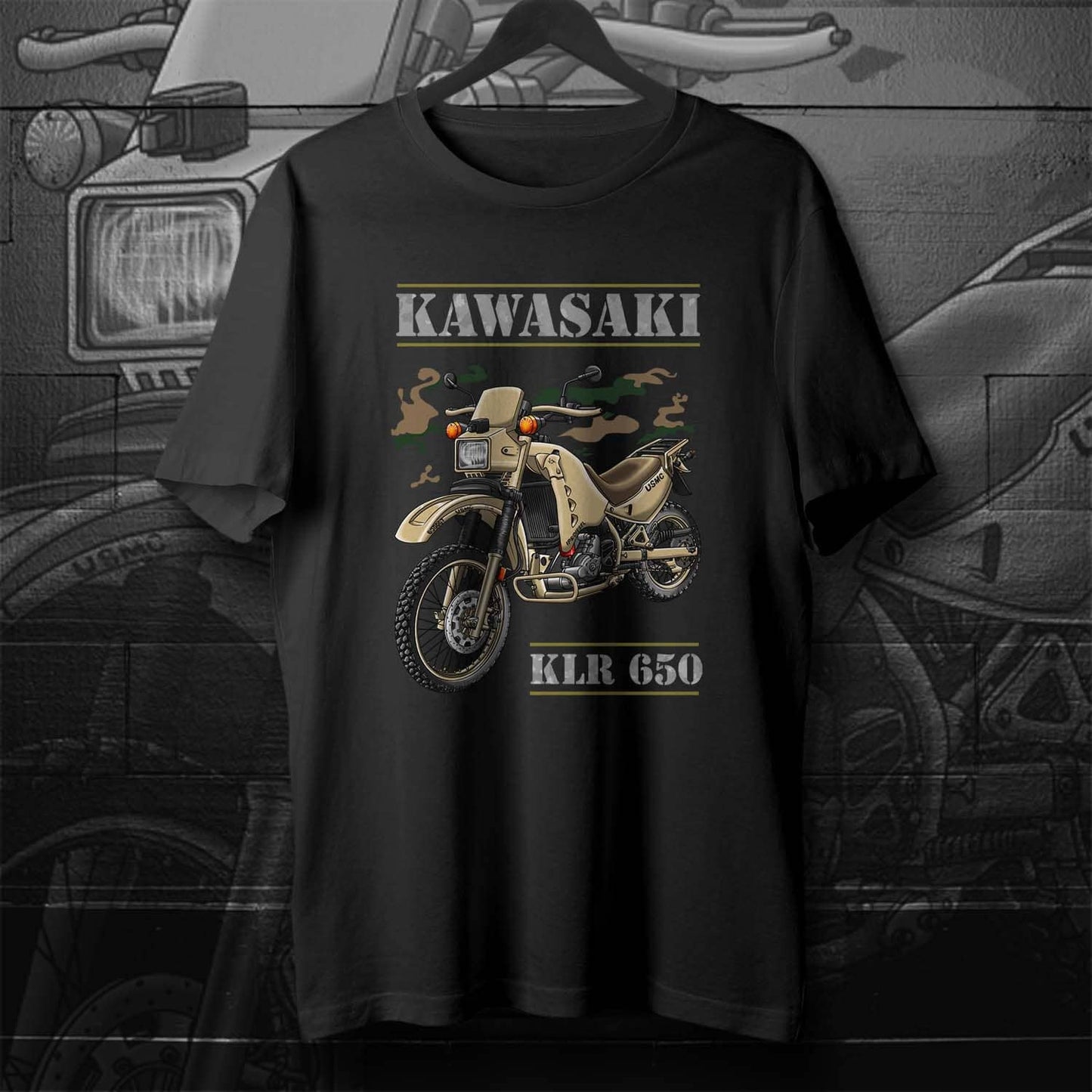 Kawasaki KLR 650 A 2004-07 T-Shirt - Motorcycle Tee Shirt for Riders