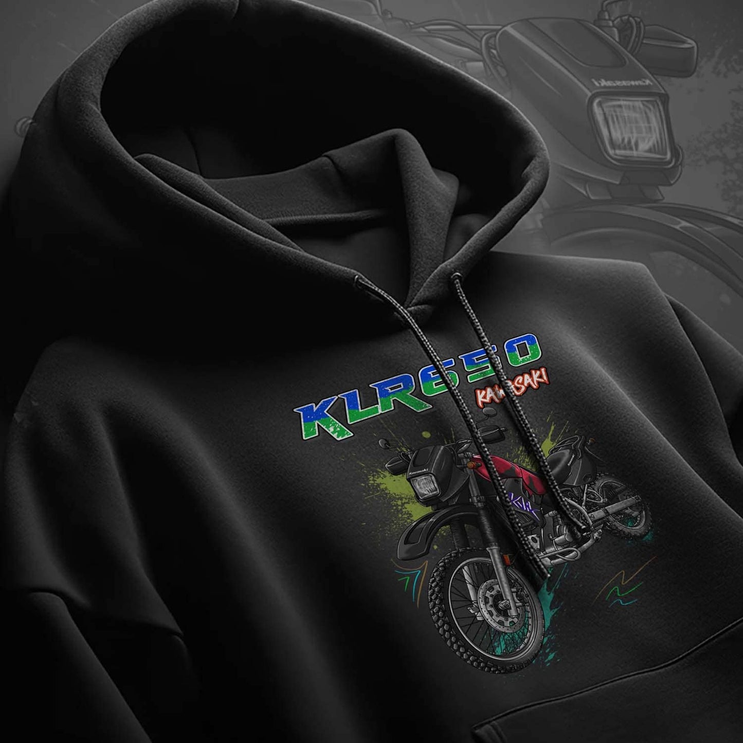 Kawasaki KLR 650 C Hoodie - Motorcycle Sweatshirt for Riders