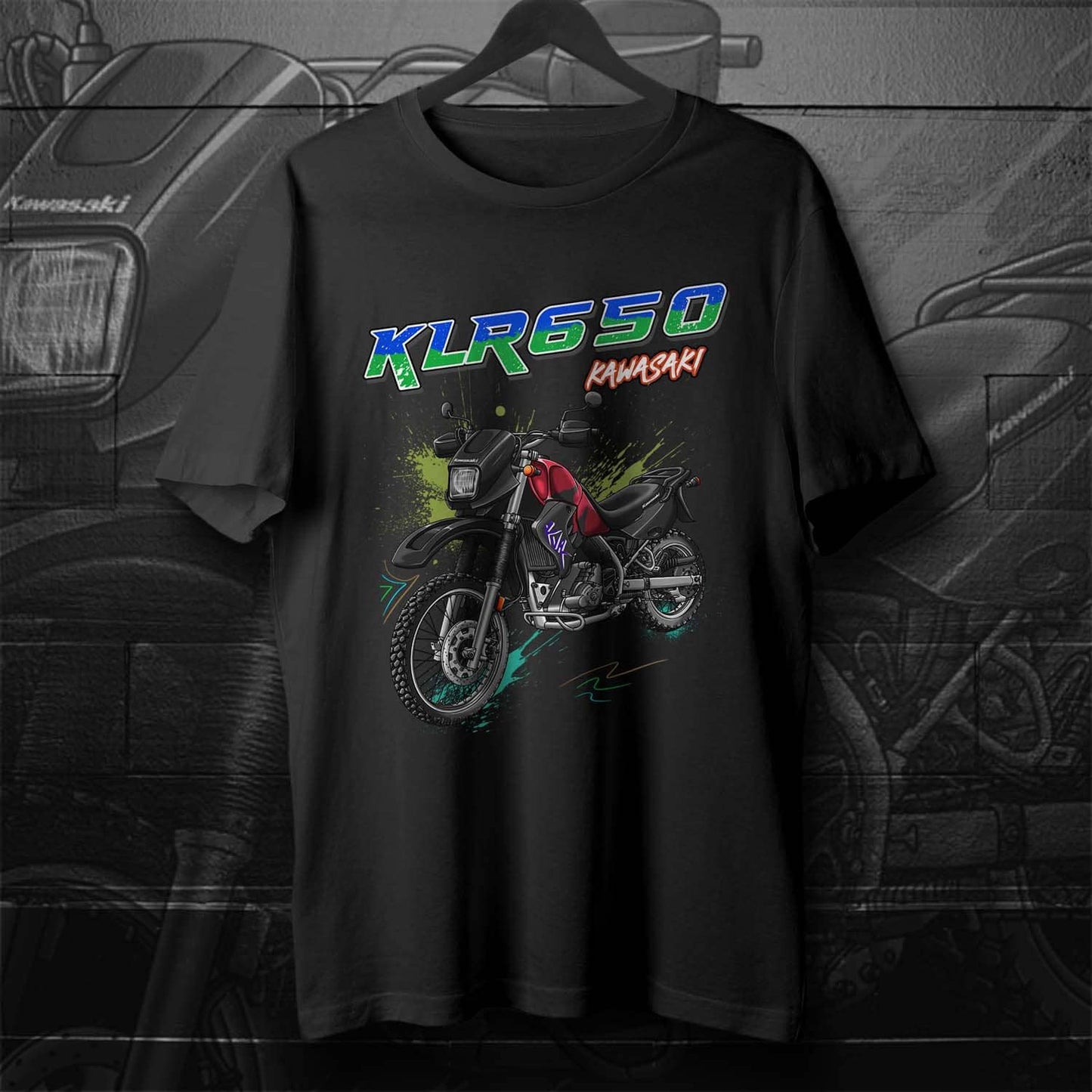Kawasaki KLR 650 C T-Shirt - Motorcycle Tee Shirt for Riders