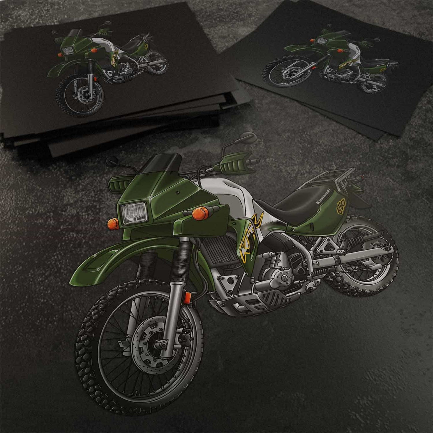 Kawasaki KLR 650 A 1994-2003 Stickers - Set of 3 Motorcycle Decals for Riders