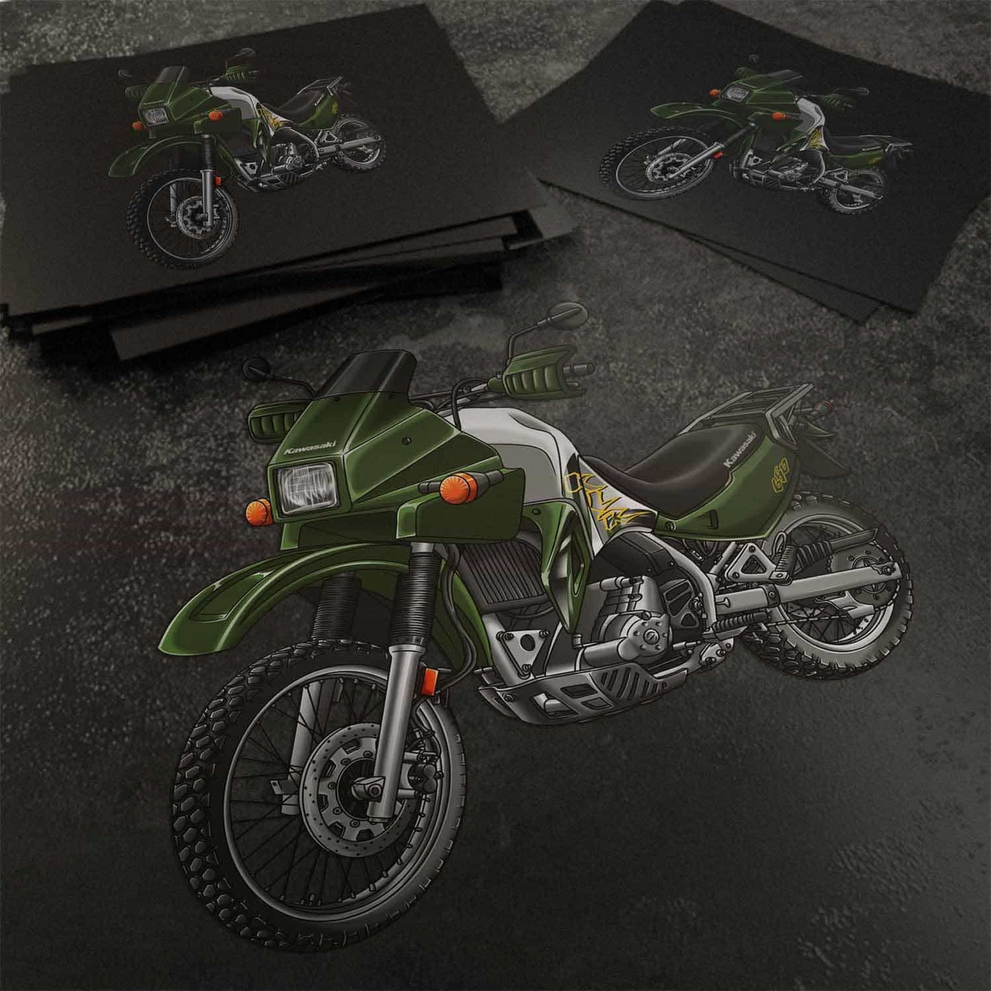 Kawasaki KLR 650 A 1994-2003 Stickers - Set of 3 Motorcycle Decals for Riders