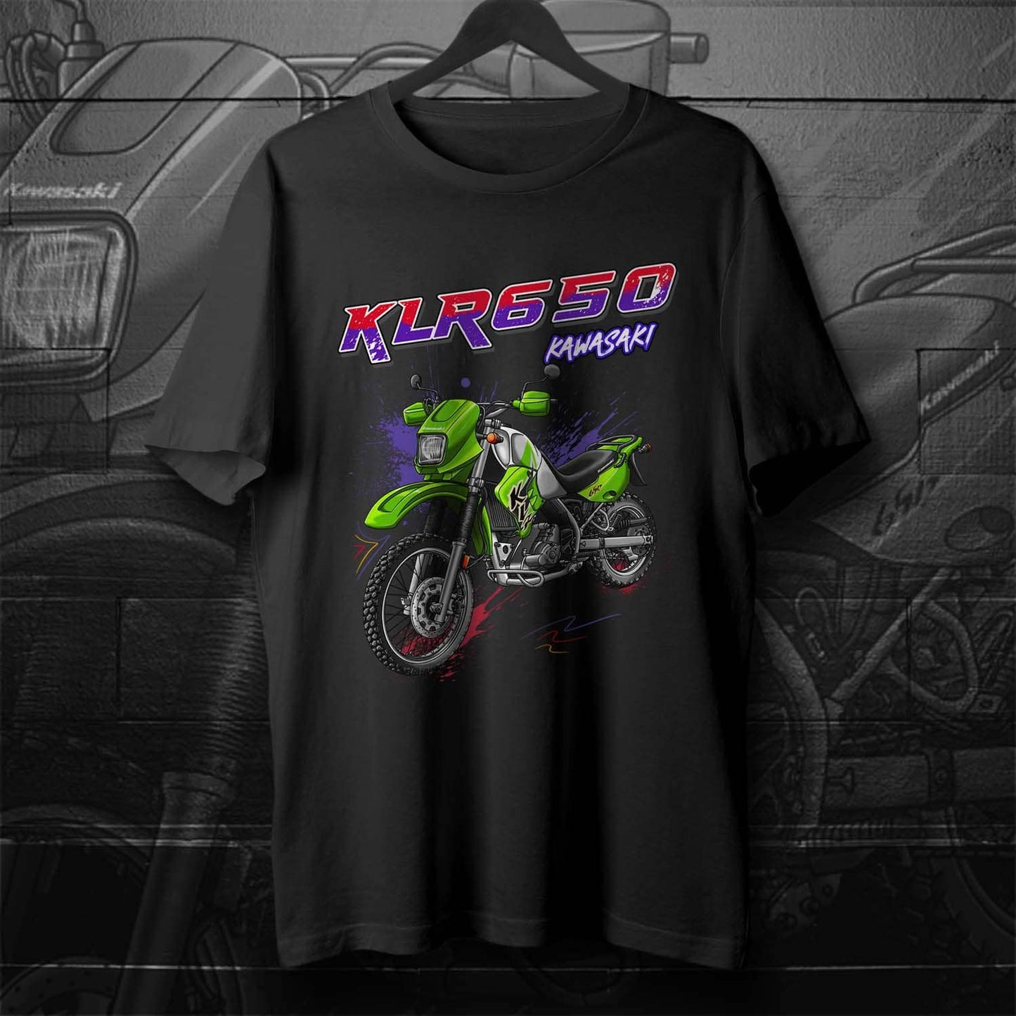 Kawasaki KLR 650 C T-Shirt - Motorcycle Tee Shirt for Riders