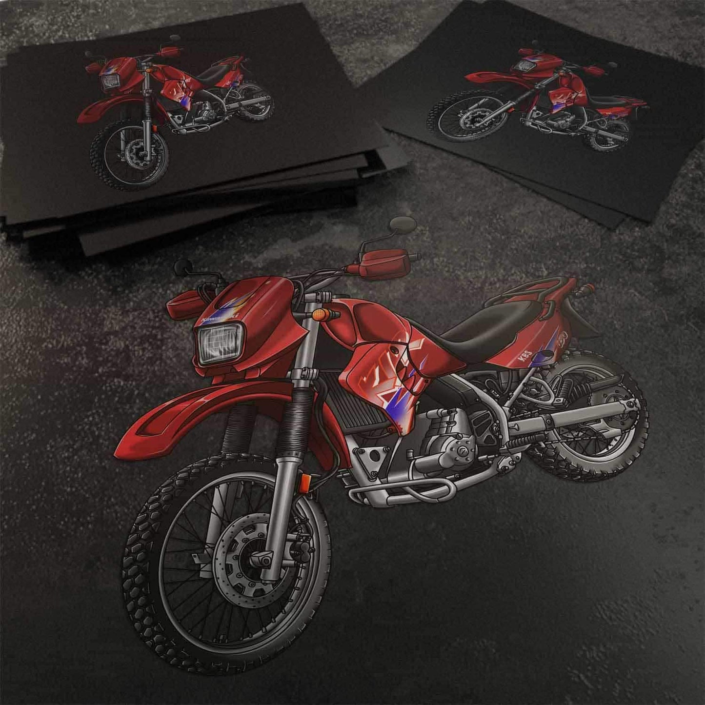 Kawasaki KLR 650 C Stickers - Set of 3 Motorcycle Decals for Riders