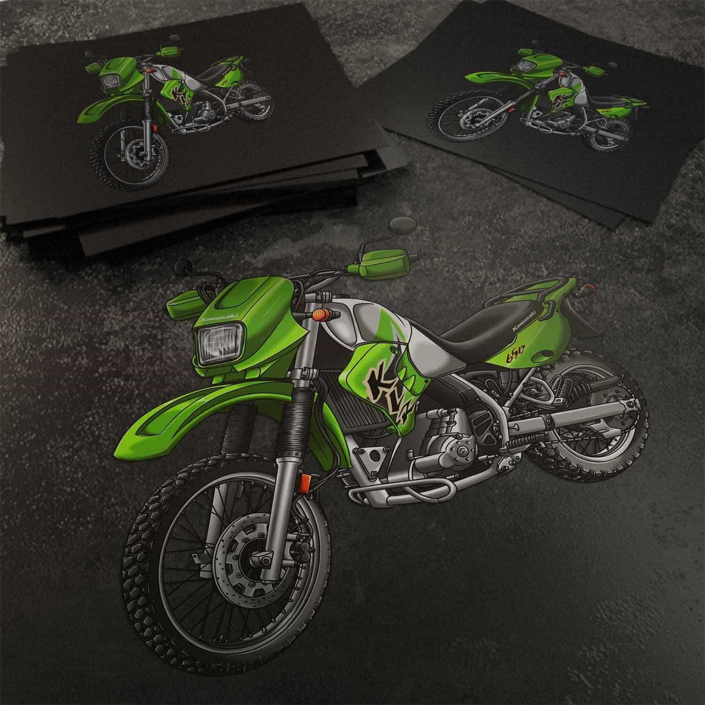 Kawasaki KLR 650 C Stickers - Set of 3 Motorcycle Decals for Riders
