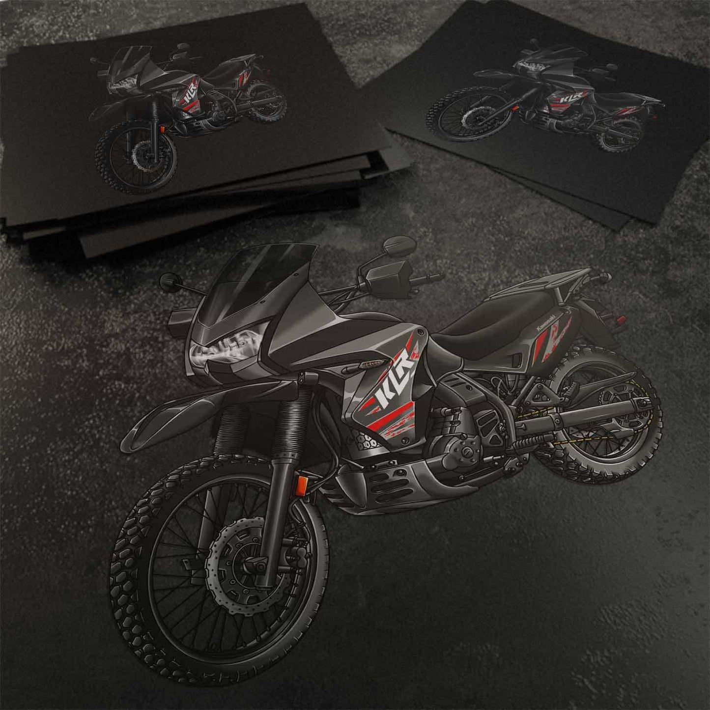 Kawasaki KLR 650 2011-14 Stickers - Set of 3 Motorcycle Decals for Riders