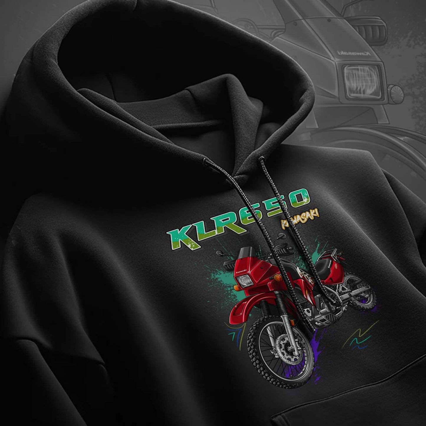 Kawasaki KLR 650 A 2004-07 Hoodie - Motorcycle Sweatshirt for Riders