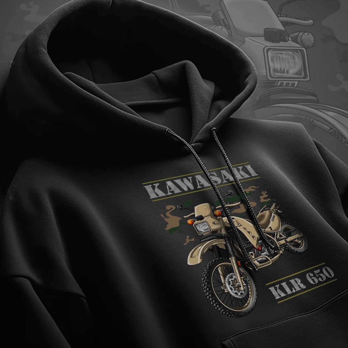 Kawasaki KLR 650 A 2004-07 Hoodie - Motorcycle Sweatshirt for Riders