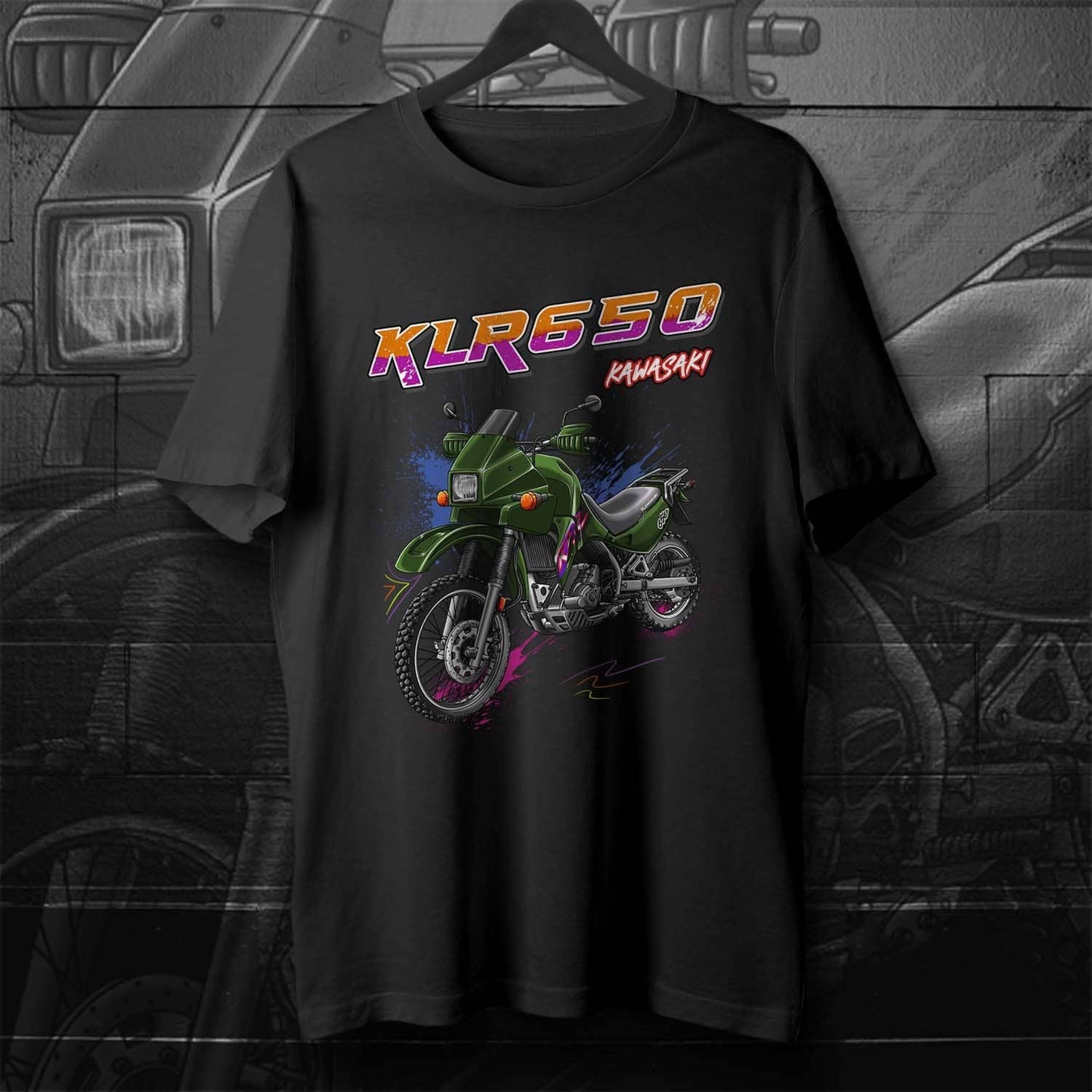 Kawasaki KLR 650 A 1994-2003 T-Shirt - Motorcycle Tee Shirt for Riders