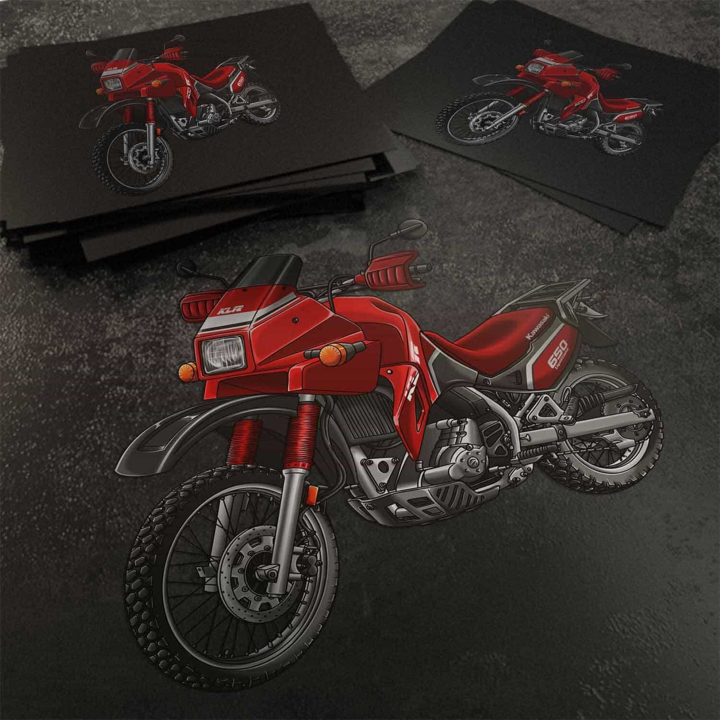 Kawasaki KLR 650 A 1987-93 Stickers - Set of 3 Motorcycle Decals for Riders