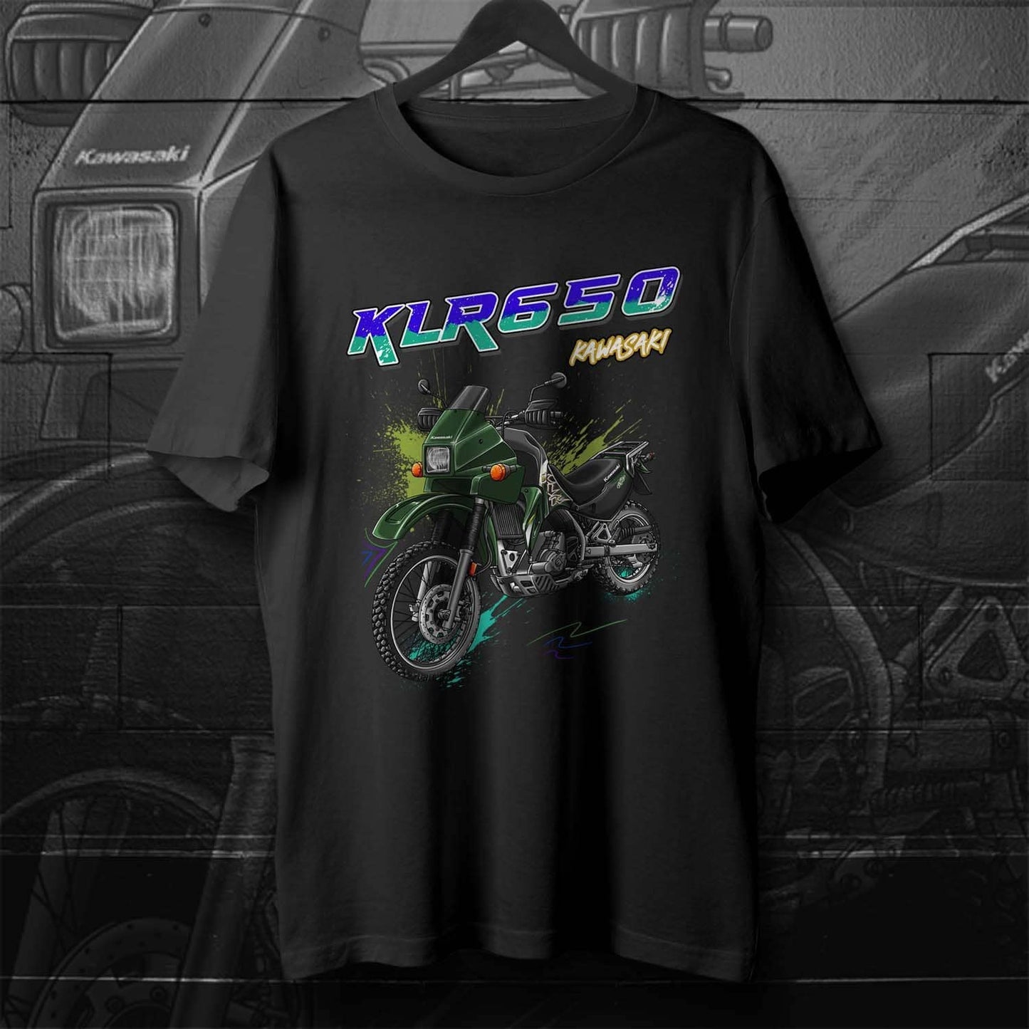 Kawasaki KLR 650 A 1994-2003 T-Shirt - Motorcycle Tee Shirt for Riders