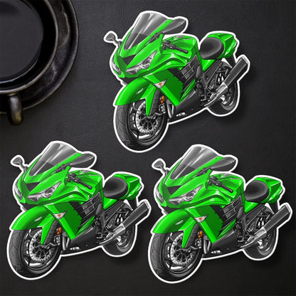 Kawasaki Ninja ZX-14R 2012-13 Stickers - Set of 3 Motorcycle Decals for Riders