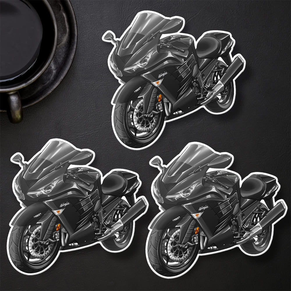 Kawasaki Ninja ZX-14R 2012-13 Stickers - Set of 3 Motorcycle Decals for Riders