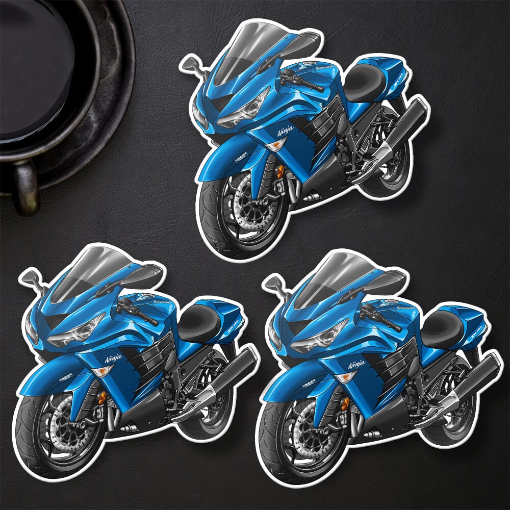 Kawasaki Ninja ZX-14R 2012-13 Stickers - Set of 3 Motorcycle Decals for Riders