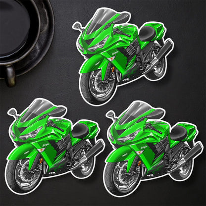 Kawasaki Ninja ZX-14R 2012-13 Stickers - Set of 3 Motorcycle Decals for Riders