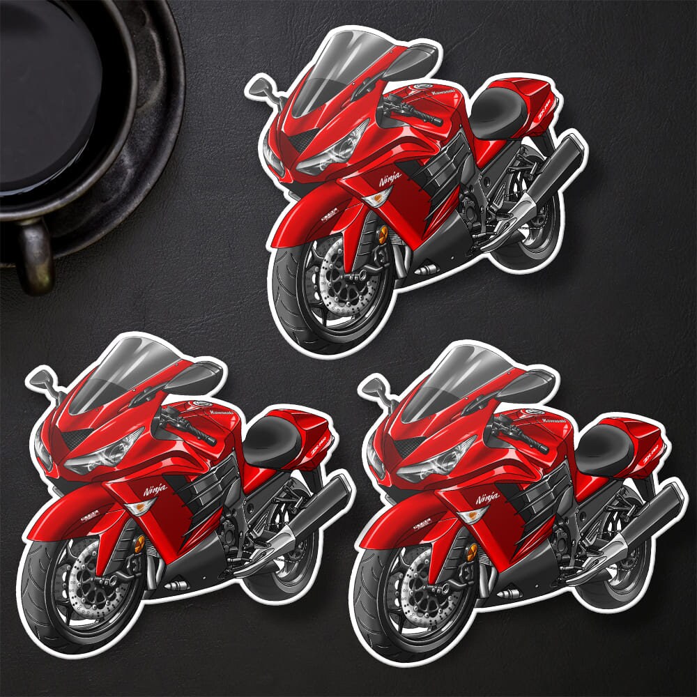 Kawasaki Ninja ZX-14R 2012-13 Stickers - Set of 3 Motorcycle Decals for Riders