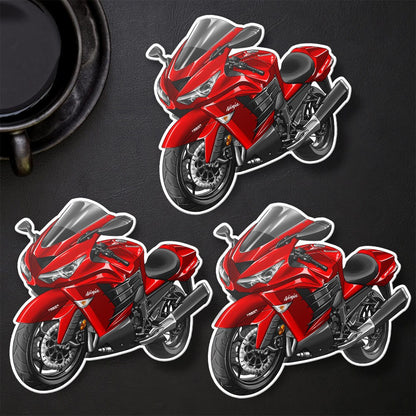 Kawasaki Ninja ZX-14R 2012-13 Stickers - Set of 3 Motorcycle Decals for Riders