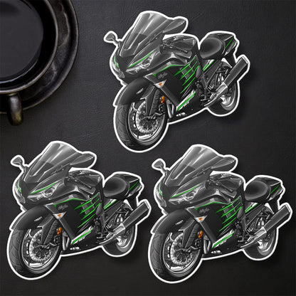 Kawasaki Ninja ZX-14R 2012-13 Stickers - Set of 3 Motorcycle Decals for Riders