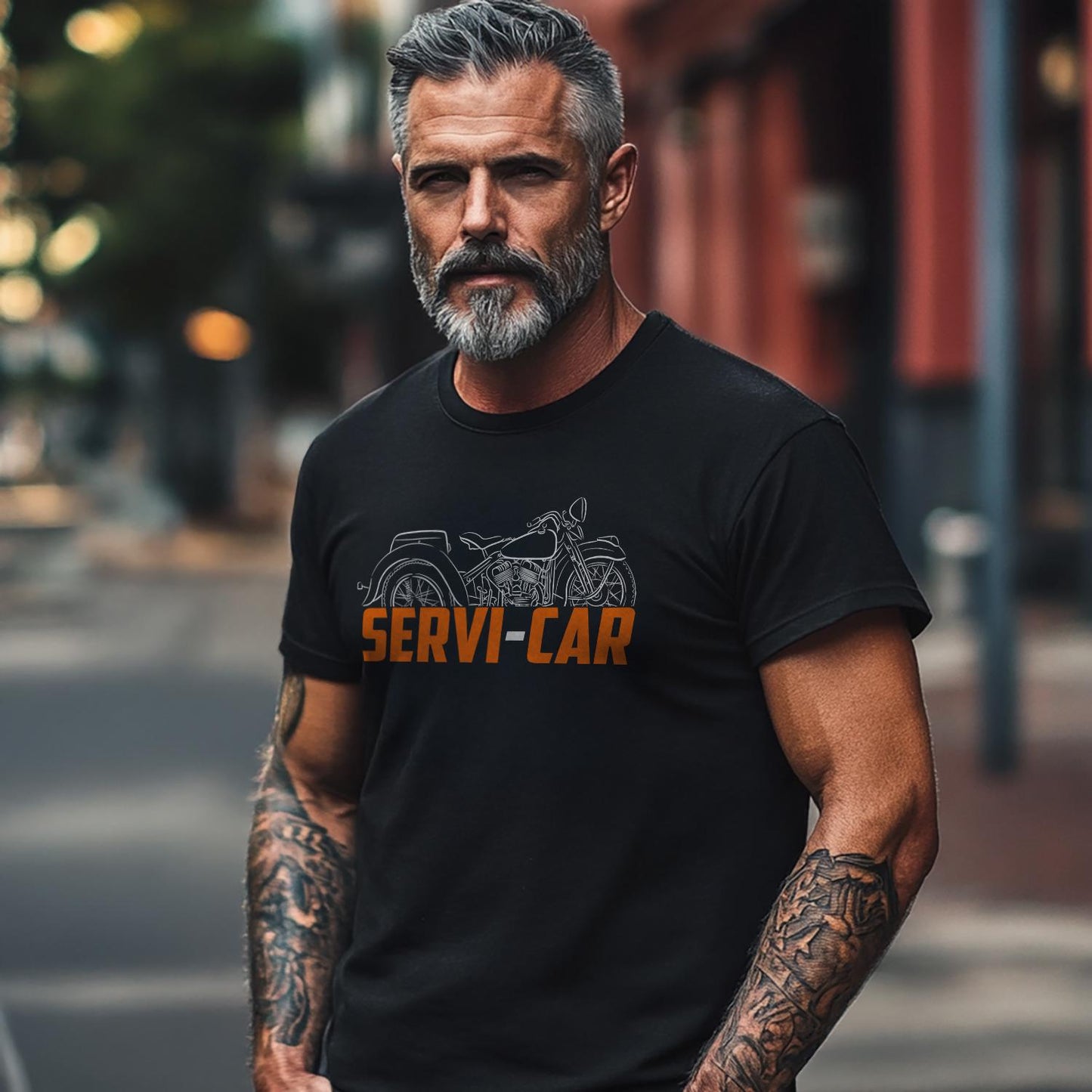 Harley-Davidson Servi-Car GE 1935 Inspired T-Shirt - Biker Motorcycle Tee Shirt