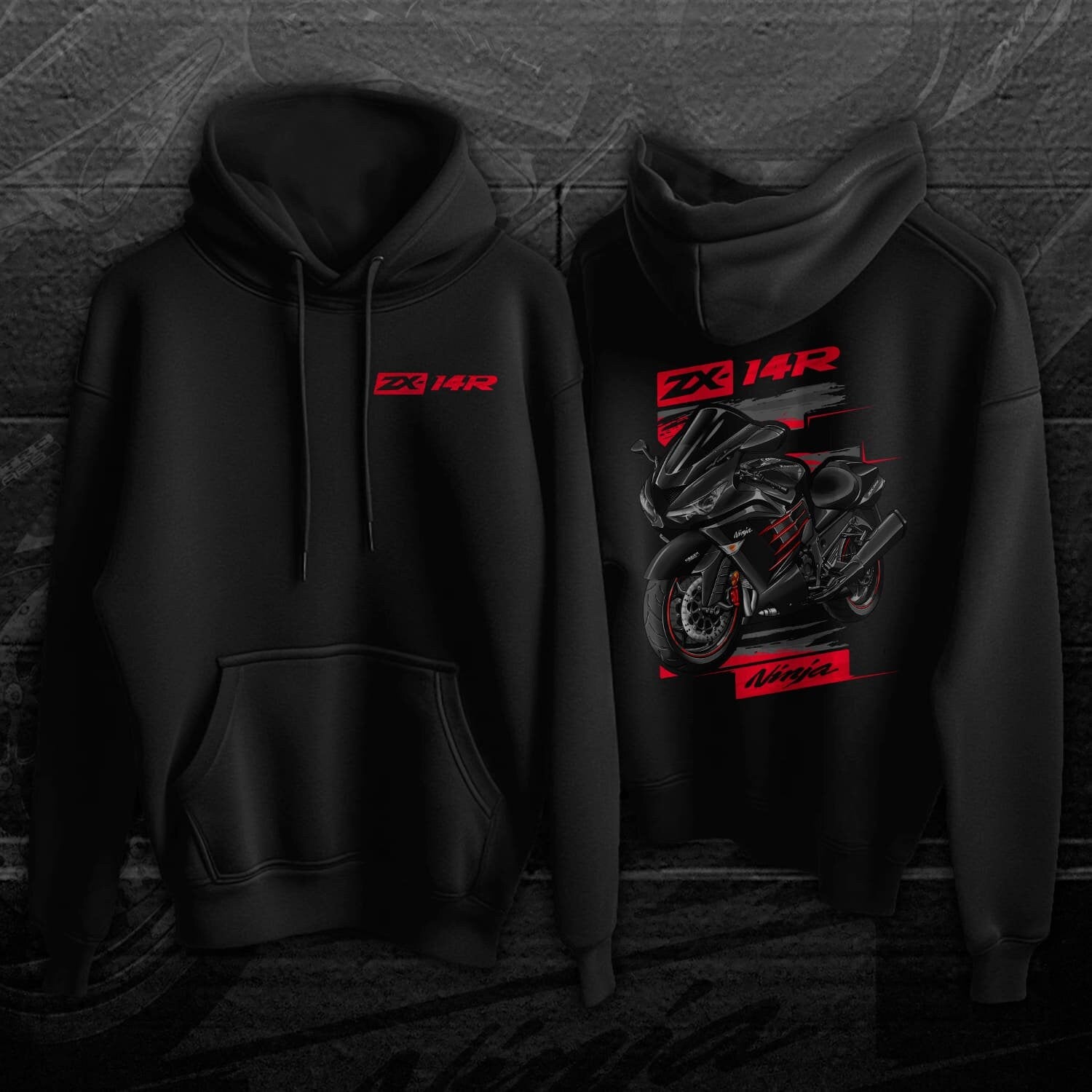 Kawasaki Ninja ZX-14R 2014-16 Hoodie - Motorcycle Sweatshirt for Riders