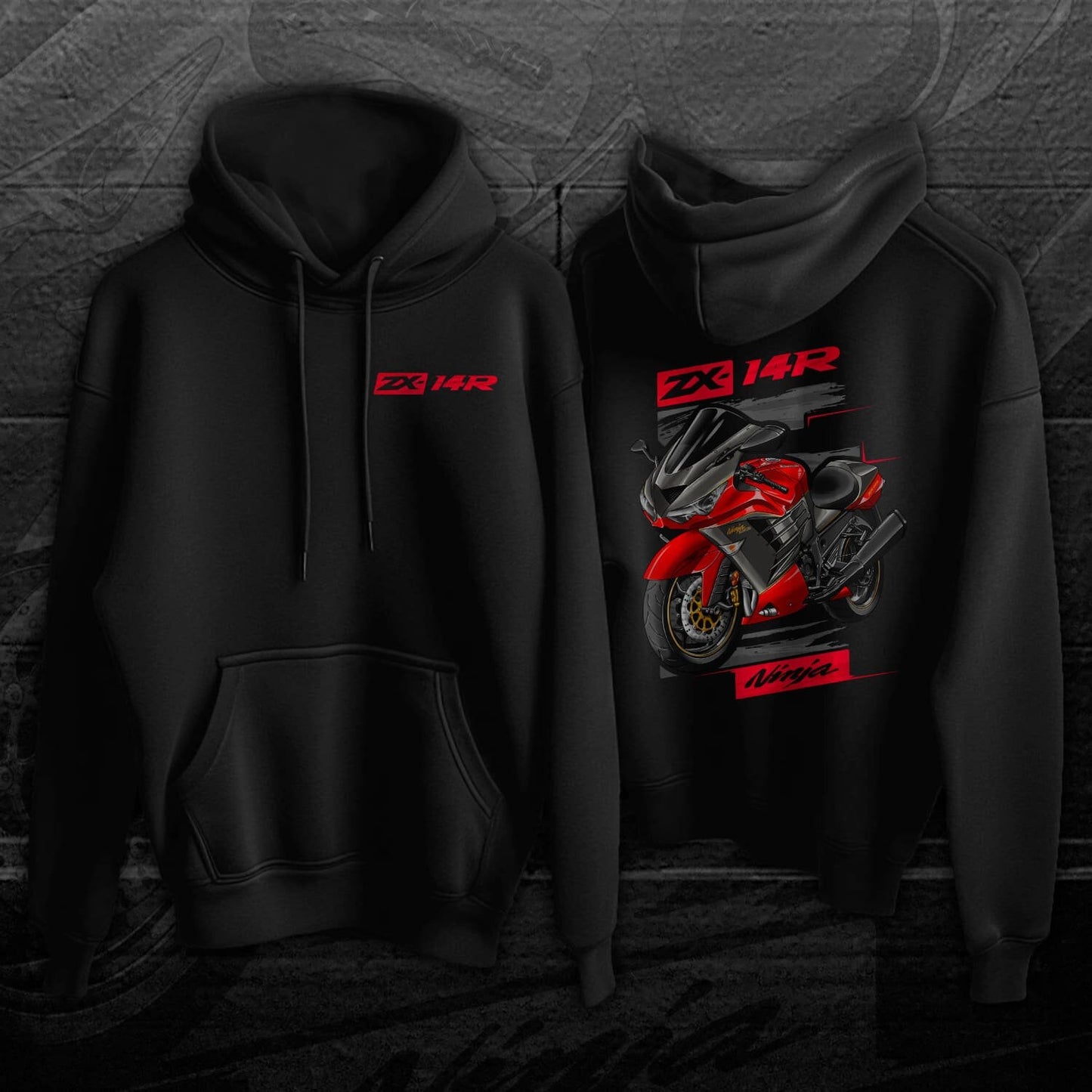 Kawasaki Ninja ZX-14R 2014-16 Hoodie - Motorcycle Sweatshirt for Riders