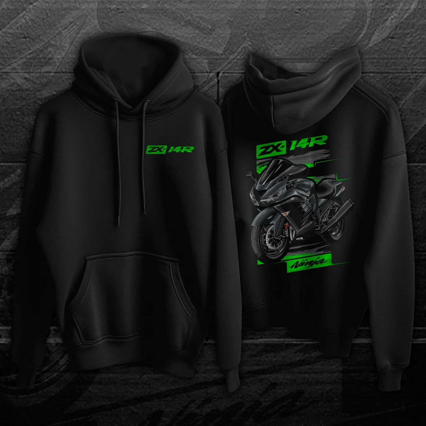 Kawasaki Ninja ZX-14R 2014-16 Hoodie - Motorcycle Sweatshirt for Riders