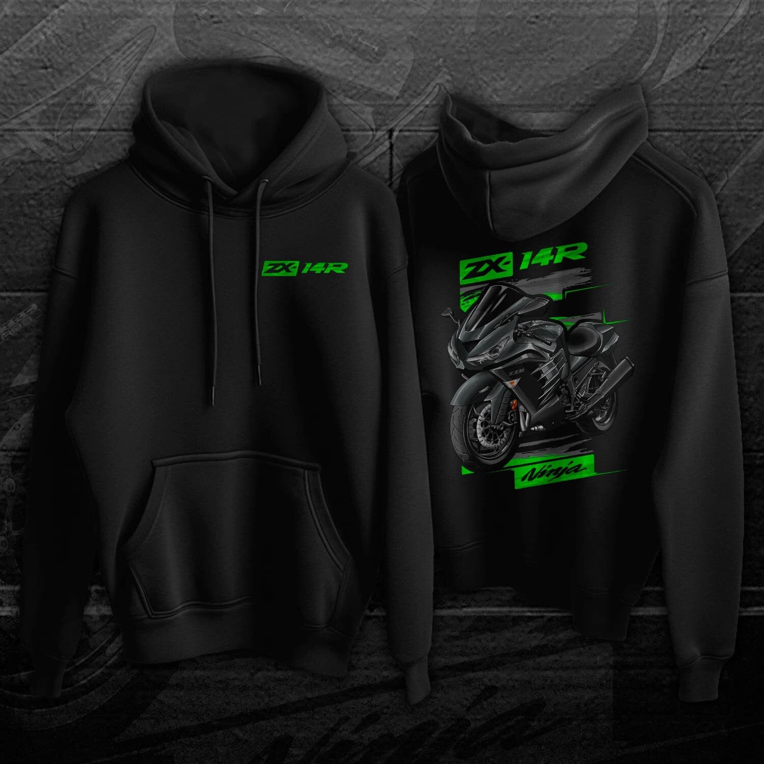 Kawasaki Ninja ZX-14R 2014-16 Hoodie - Motorcycle Sweatshirt for Riders