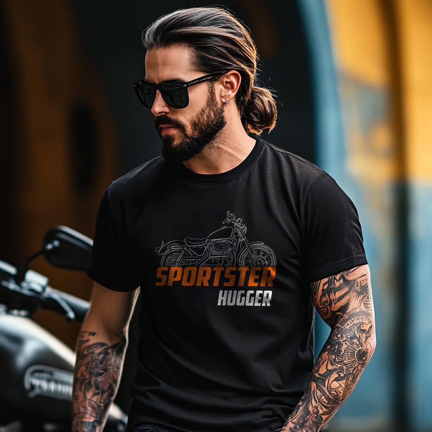 Harley-Davidson Sportster XLH 883 Hugger Inspired T-Shirt - Biker Motorcycle Tee Shirt
