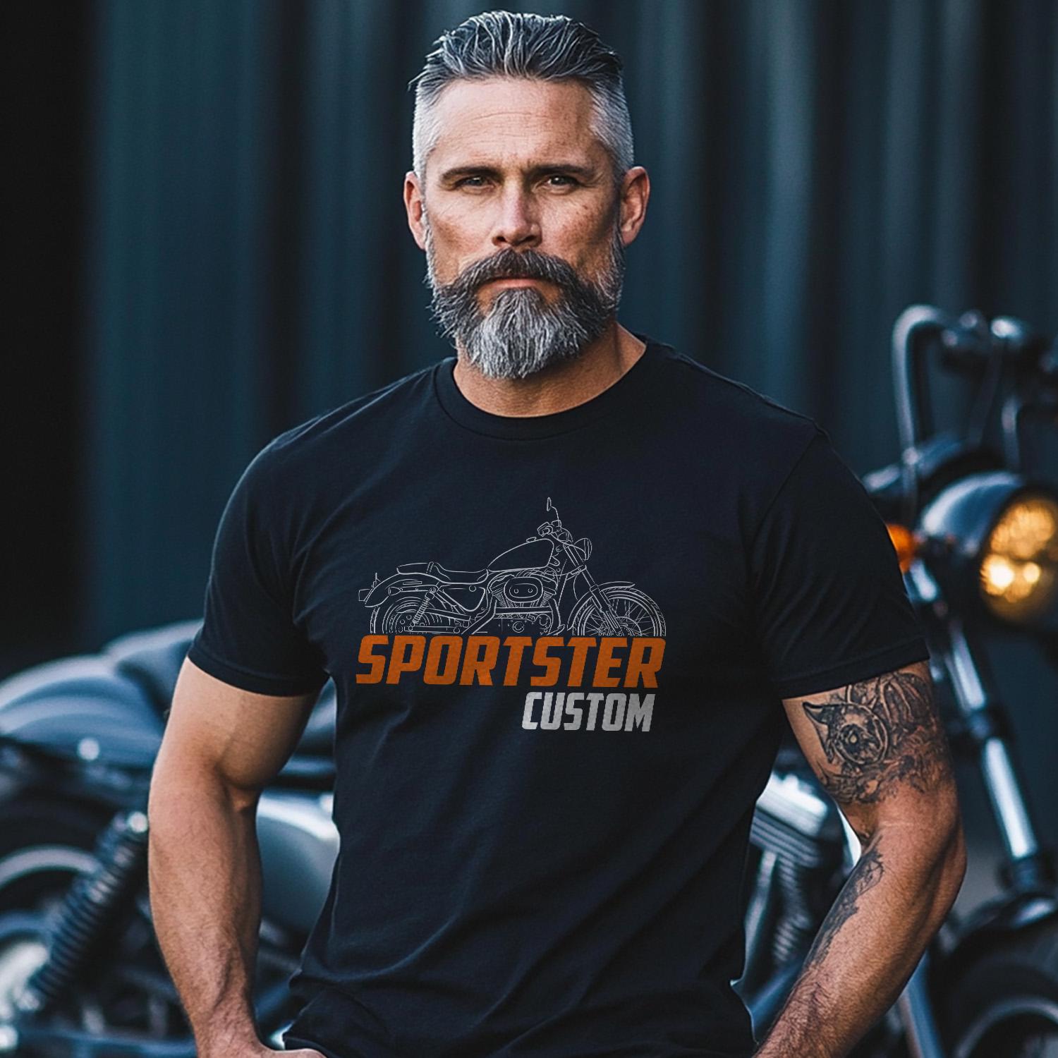 Harley-Davidson Sportster XLH 883 Custom Inspired T-Shirt - Biker Motorcycle Tee Shirt