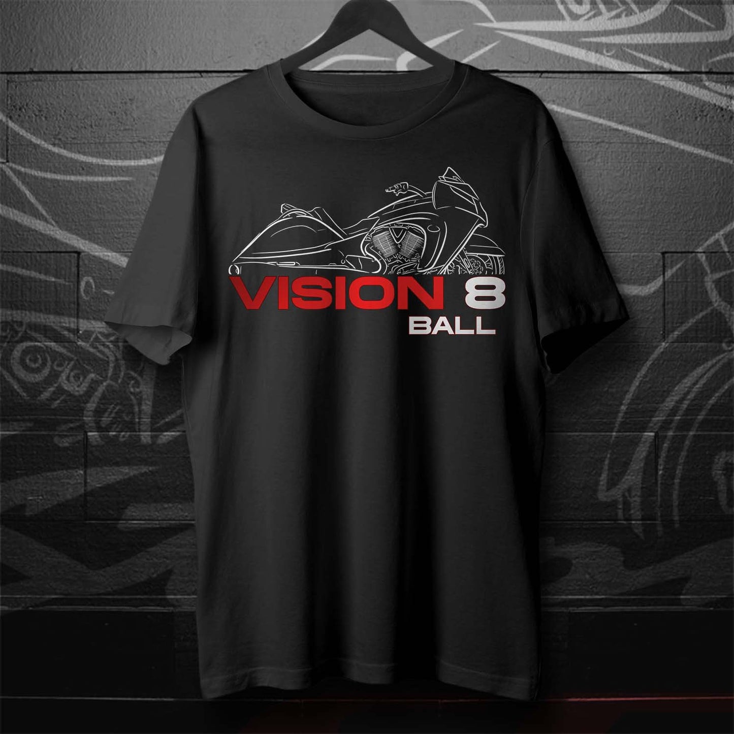 Victory Vision 8 Ball T-Shirt - Motorcycle Tee Shirt for Bikers