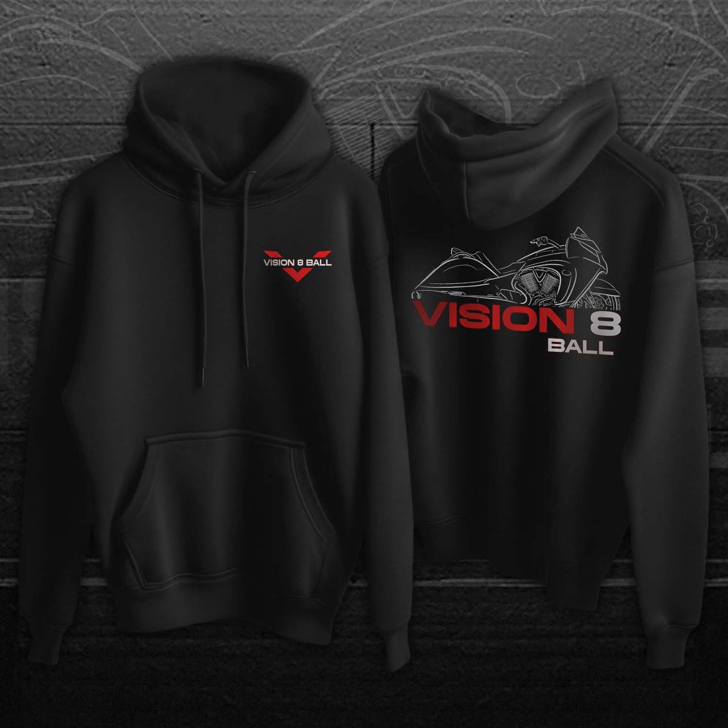 Victory Vision 8 Ball Hoodie - Motorcycle Sweatshirt for Bikers