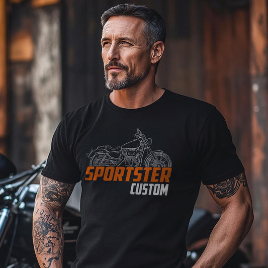Harley-Davidson Sportster XL 883 Custom Inspired T-Shirt - Biker Motorcycle Tee Shirt