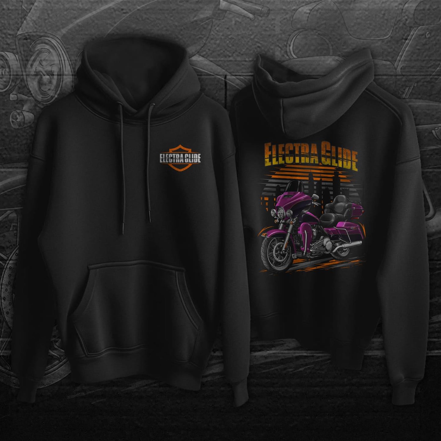 Harley Electra Glide Ultra Classic FLHTCU & FLHTCUI 2016-18 Inspired Hoodie - Biker Motorcycle Sweatshirt