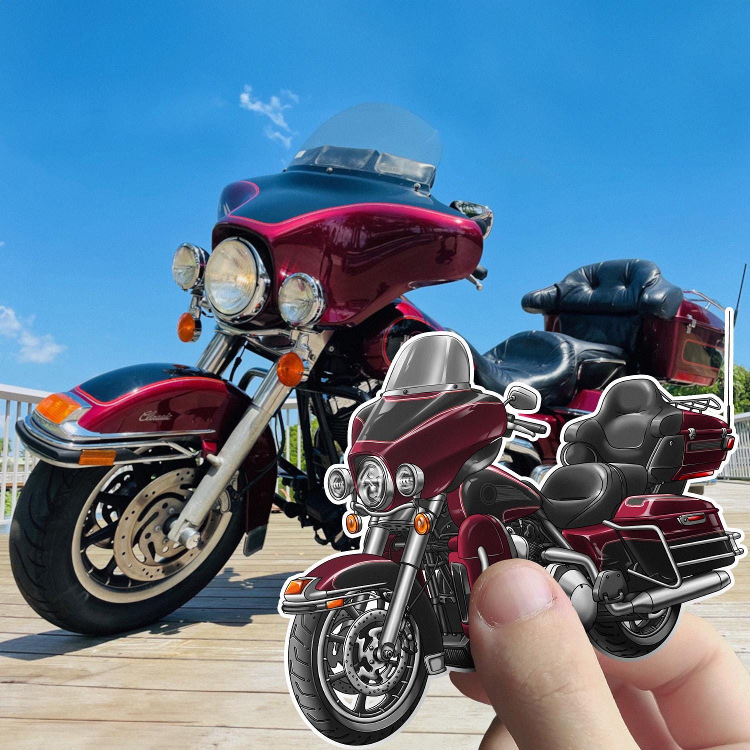 arley Electra Glide Ultra Classic FLHTCU & FLHTCUI 2012-13 Inspired Stickers - Set of 3 Biker Motorcycle Decals