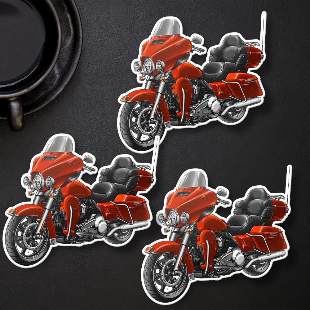 Harley Electra Glide Ultra Classic FLHTCU & FLHTCUI 2014 Inspired Stickers - Set of 3 Biker Motorcycle Decals