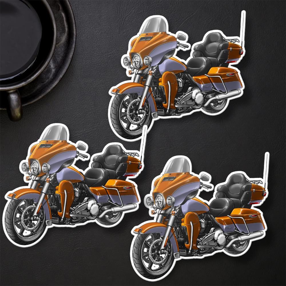 Harley Electra Glide Ultra Classic FLHTCU & FLHTCUI 2015 Inspired Stickers - Set of 3 Biker Motorcycle Decals