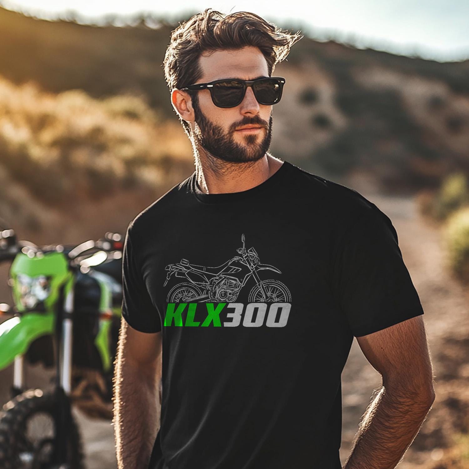 Kawasaki KLX300 Inspired T-Shirt - Motorcycle Tee Shirt for Riders