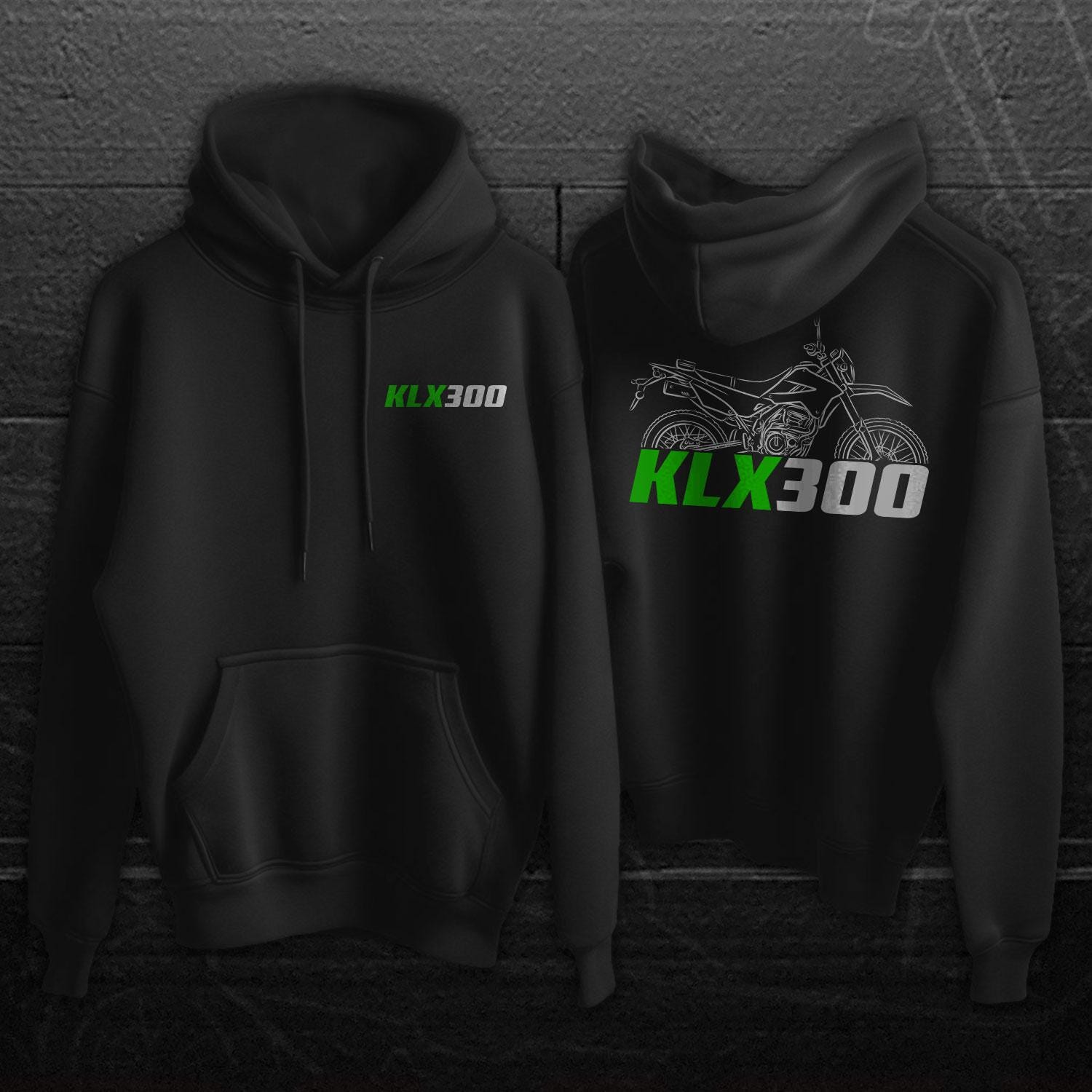 Kawasaki KLX300 Inspired Hoodie - Motorcycle Sweatshirt for Riders