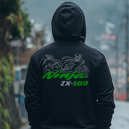 Kawasaki Ninja ZX-10R Inspired Hoodie - Motorcycle Sweatshirt for Riders