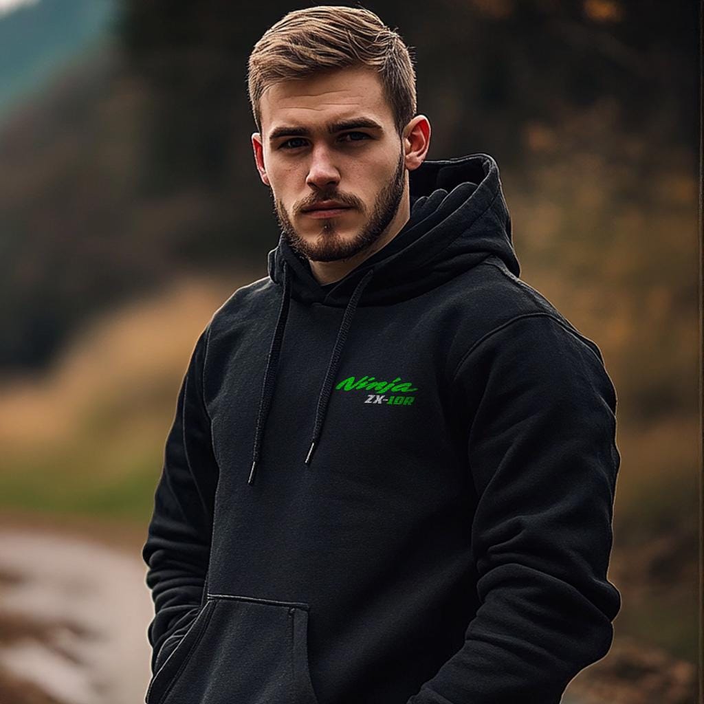 Kawasaki Ninja ZX-10R Inspired Hoodie - Motorcycle Sweatshirt for Riders