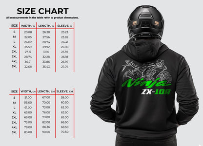 Kawasaki Ninja ZX-10R Inspired Hoodie - Motorcycle Sweatshirt for Riders