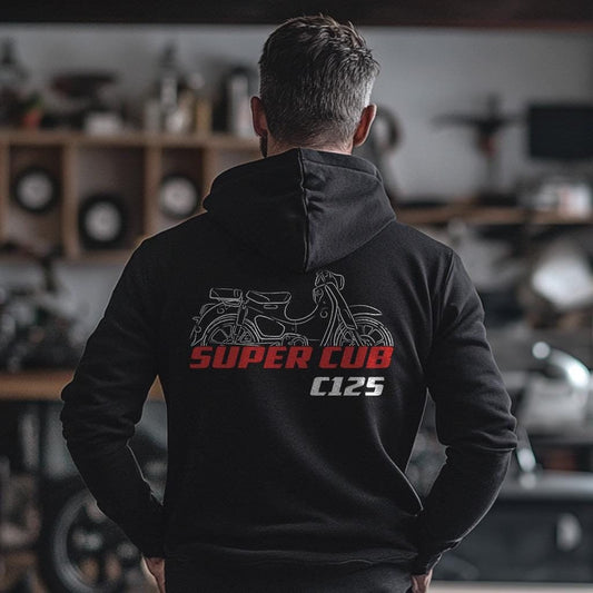 Honda Super Cub C125 Inspired Hoodie - Motorcycle Sweatshirt for Riders