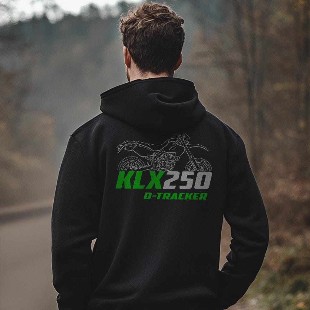 Kawasaki KLX250 D-Tracker Inspired Hoodie - Motorcycle Sweatshirt for Riders